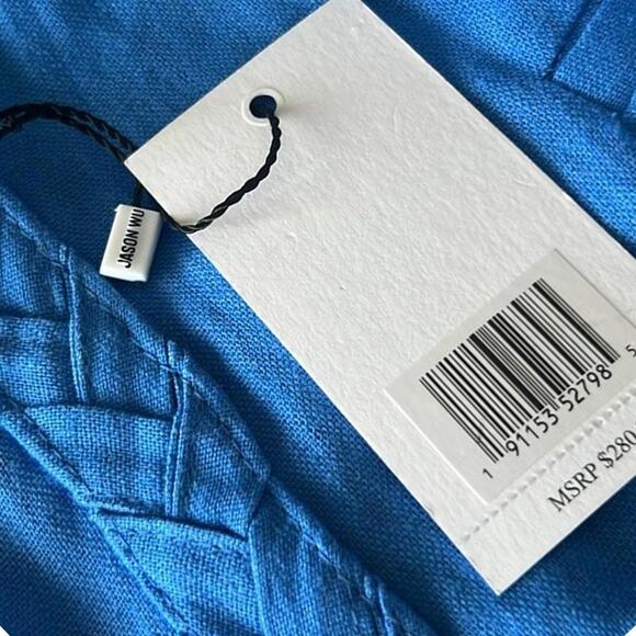 Jason Wu Linen Blend Wide-Leg Pants – Size 6 – Bright Blue - Picture 2 of 6